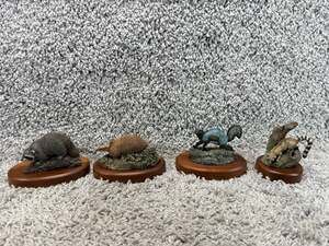 Vintage 1977 Audubon Bronzes Figurines Set of 4 Hamilton Collection